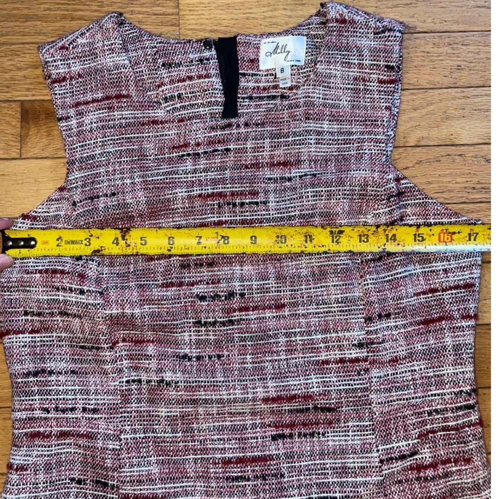 Milly Tweed red black and white mini pencil dress size 8 - Picture 3 of 5